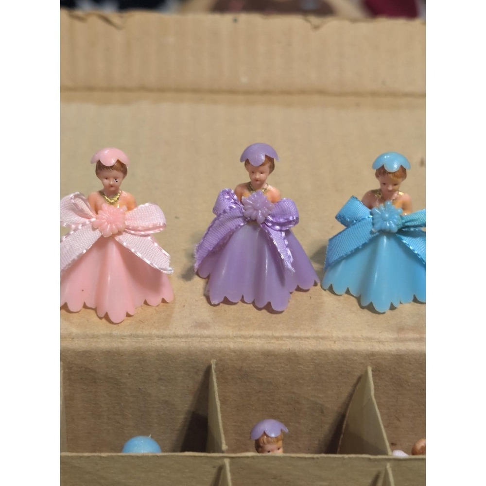 21 Ballroom Ladies Cake Decorations Hong Kong Pink Blue Lav 1.5 In Tall, 1950s